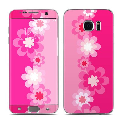 Samsung Galaxy S7 Edge Skin - Retro Pink Flowers