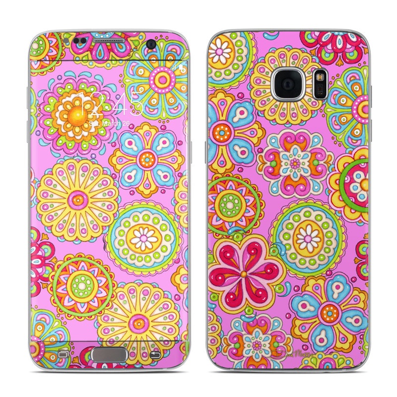 Samsung Galaxy S7 Edge Skin - Bright Flowers (Image 1)