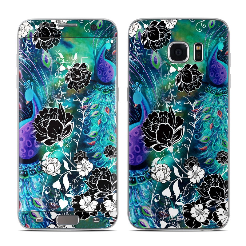Samsung Galaxy S7 Edge Skin - Peacock Garden (Image 1)