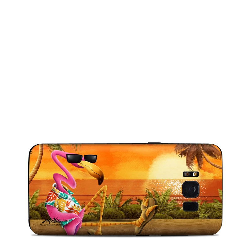Samsung Galaxy S8 Skin - Sunset Flamingo (Image 1)