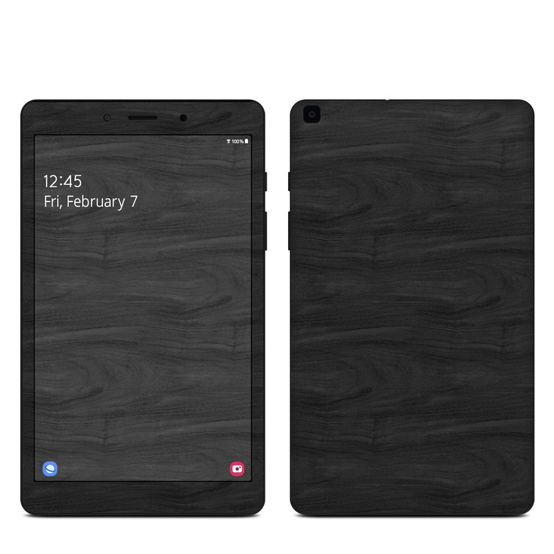 Samsung Galaxy Tab A 8in 2019 Skin - Black Woodgrain (Image 1)