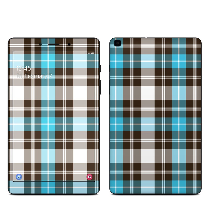 Samsung Galaxy Tab A 8in 2019 Skin - Turquoise Plaid (Image 1)