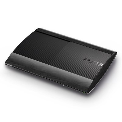 Sony Playstation 3 Super Slim Skin - Black Woodgrain