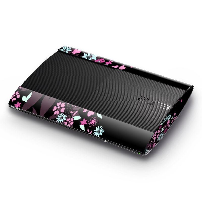 Sony Playstation 3 Super Slim Skin - Dark Flowers (Image 1)