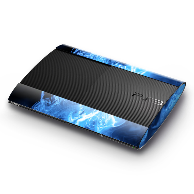 Sony Playstation 3 Super Slim Skin - Blue Quantum Waves (Image 1)