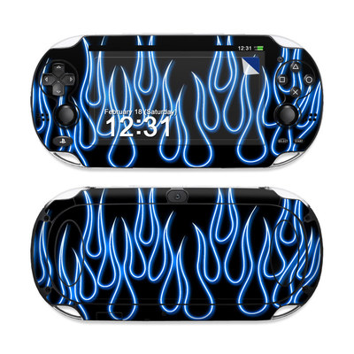 Sony PS Vita Skin - Blue Neon Flames