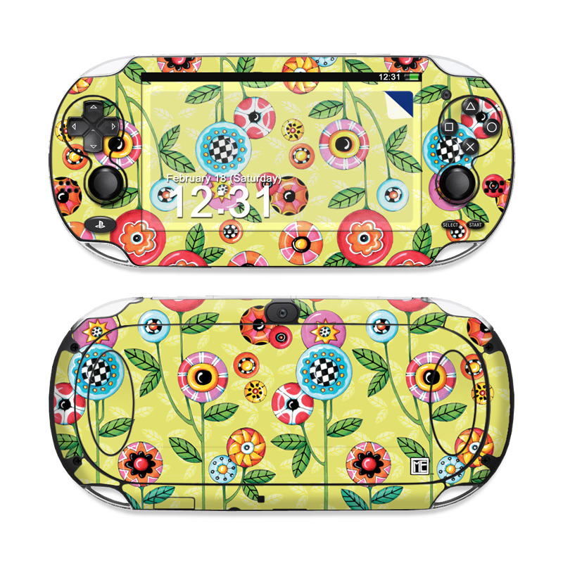 Sony PS Vita Skin - Button Flowers (Image 1)
