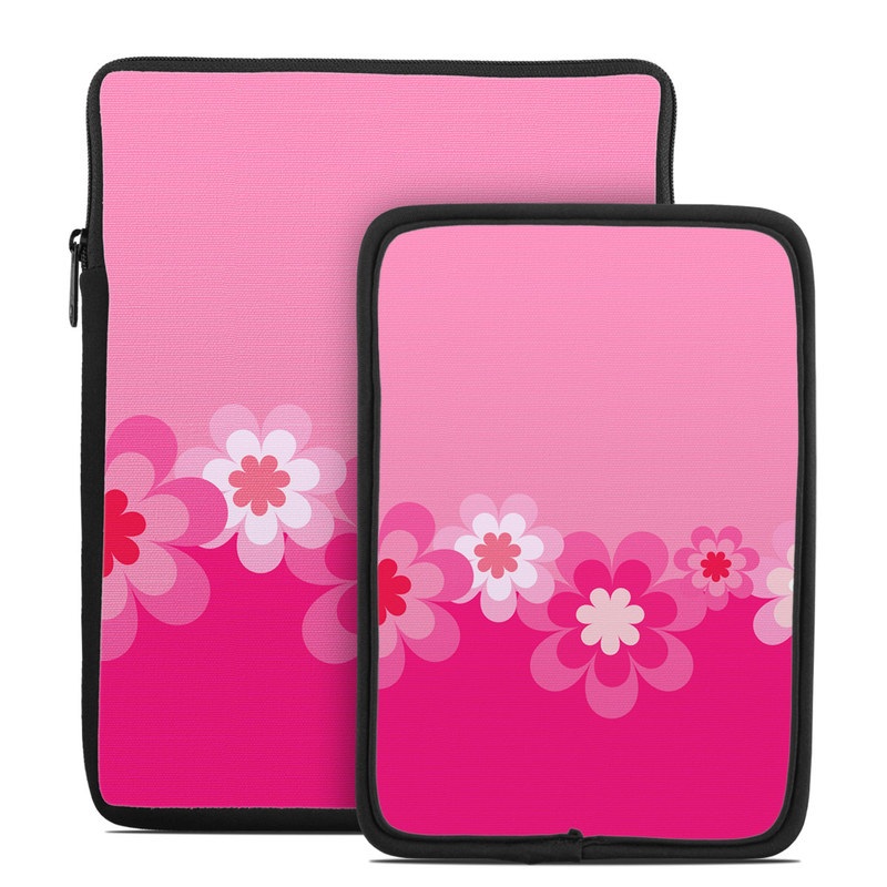 Tablet Sleeve - Retro Pink Flowers (Image 1)