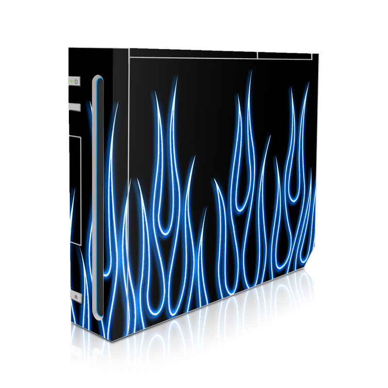 Wii Skin - Blue Neon Flames (Image 1)