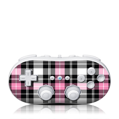 Wii Classic Controller Skin - Pink Plaid