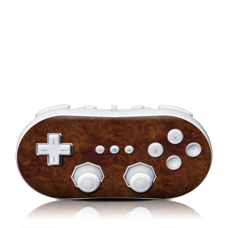 Wii Classic Controller Skin - Dark Burlwood (Image 1)