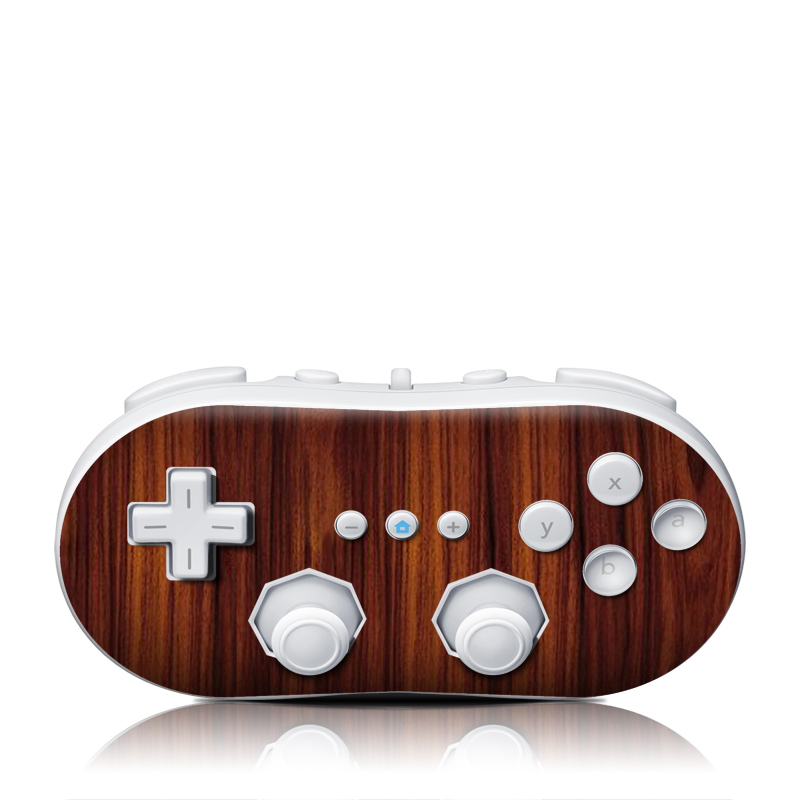 Wii Classic Controller Skin - Dark Rosewood (Image 1)