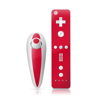 Wii Nunchuk Skin - Solid State Red