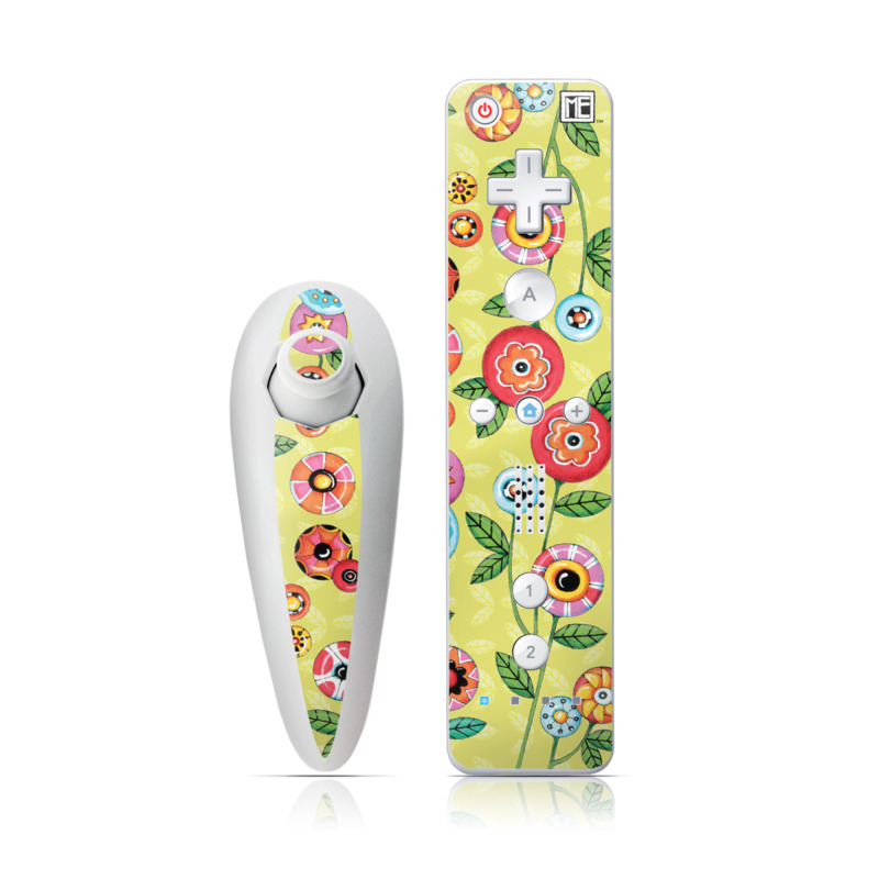 Wii Nunchuk Skin - Button Flowers (Image 1)