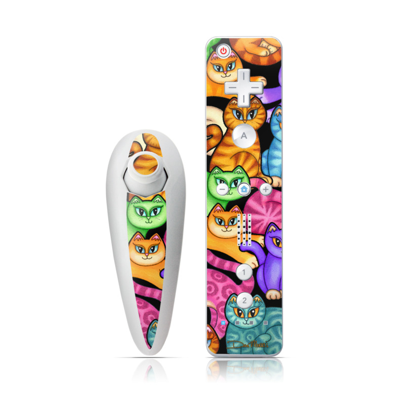 Wii Nunchuk Skin - Colorful Kittens (Image 1)
