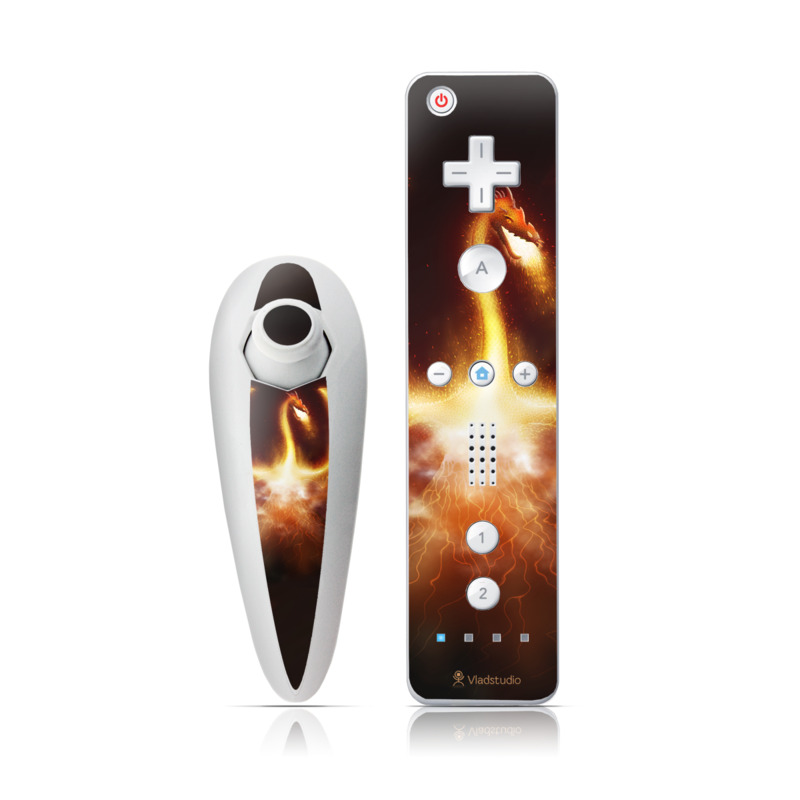 Wii Nunchuk Skin - Fire Dragon (Image 1)