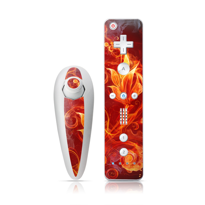 Wii Nunchuk Skin - Flower Of Fire (Image 1)