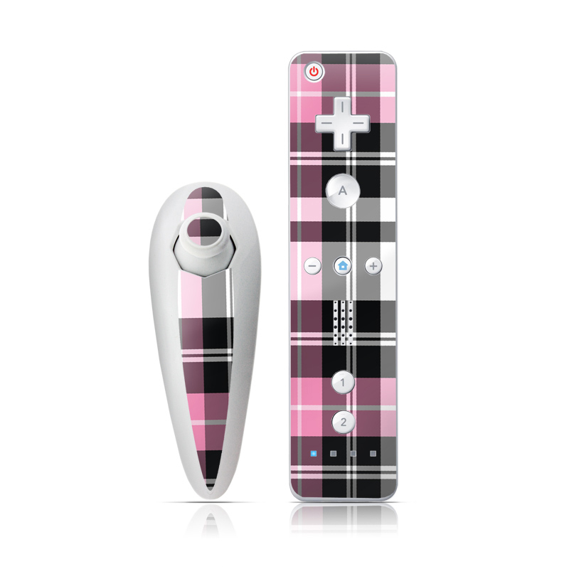 Wii Nunchuk Skin - Pink Plaid (Image 1)