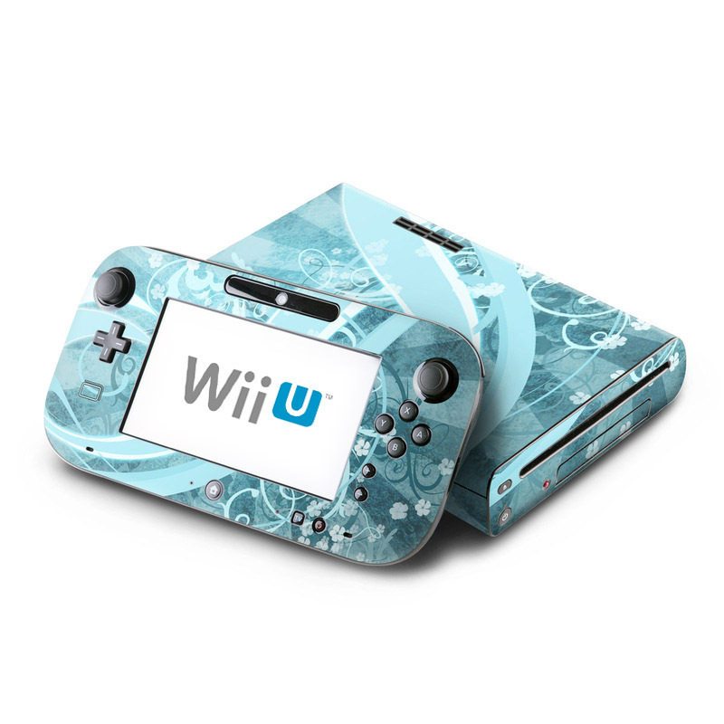 Wii U Skin - Flores Agua (Image 1)