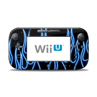 Wii U Controller Skin - Blue Neon Flames