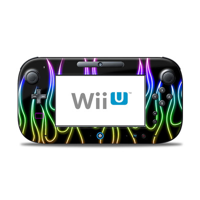 Wii U Controller Skin - Rainbow Neon Flames