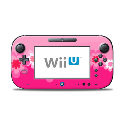 Wii U Controller Skin - Retro Pink Flowers
