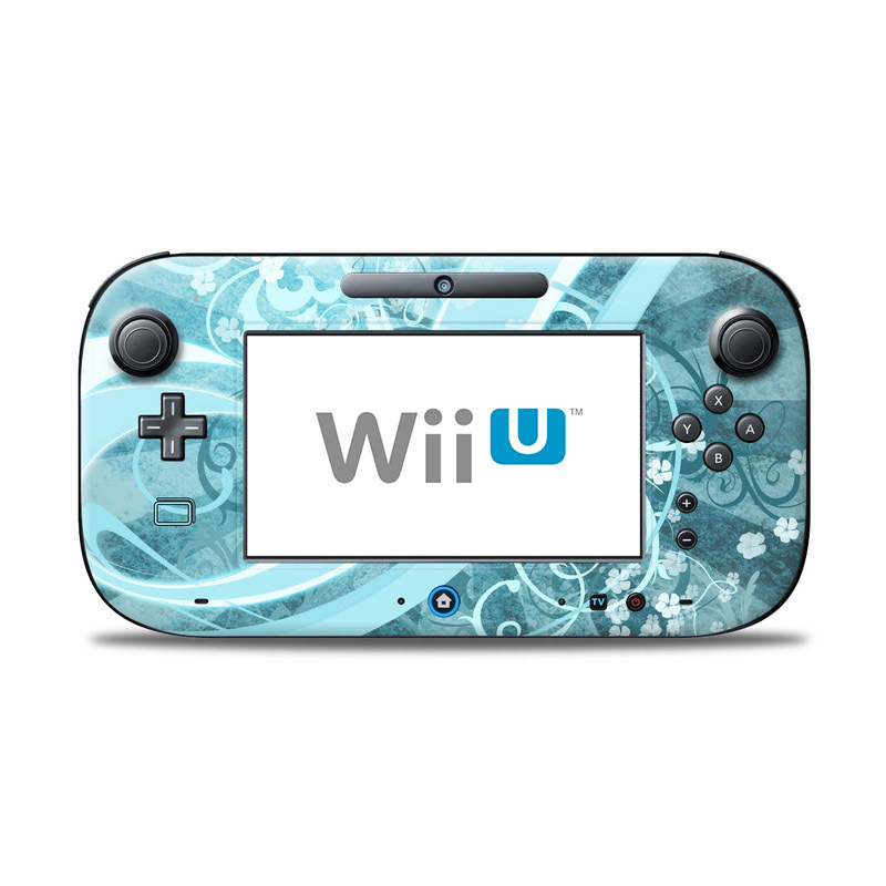 Wii U Controller Skin - Flores Agua (Image 1)