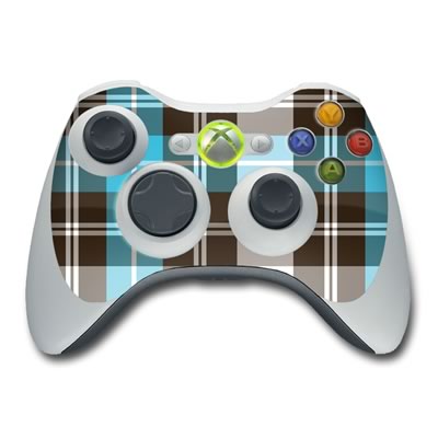 Xbox 360 Controller Skin - Turquoise Plaid