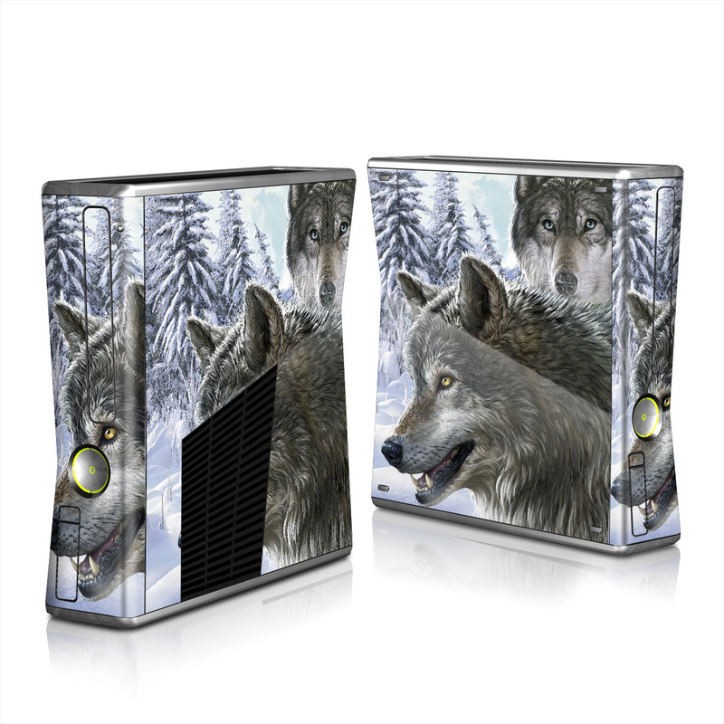 Xbox 360 S Skin - Snow Wolves (Image 1)