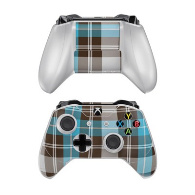 Microsoft Xbox One Controller Skin - Turquoise Plaid