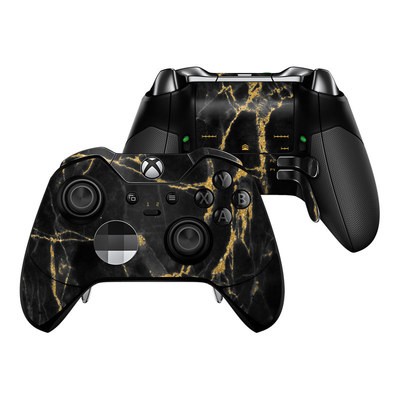 Microsoft Xbox One Elite Controller Skin - Black Gold Marble