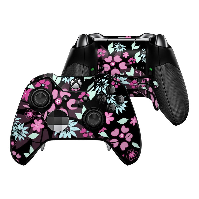 Microsoft Xbox One Elite Controller Skin - Dark Flowers (Image 1)
