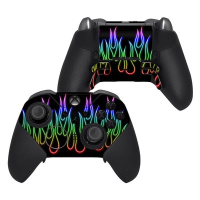 Microsoft Xbox One Elite Controller 2 Skin - Rainbow Neon Flames