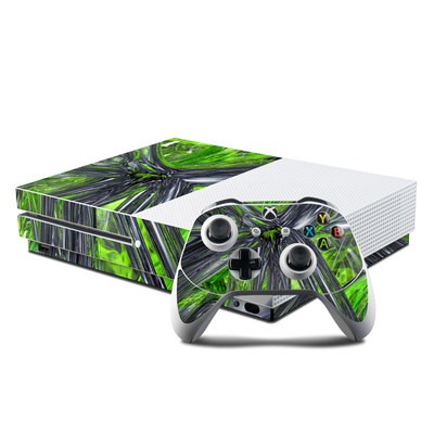 Microsoft Xbox One S Console and Controller Kit Skin - Emerald Abstract