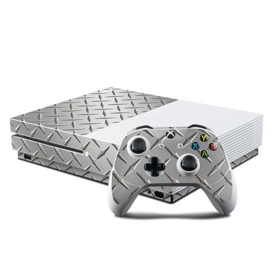 Microsoft Xbox One S Console and Controller Kit Skin - Diamond Plate