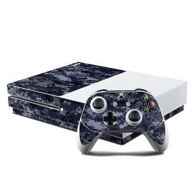 Microsoft Xbox One S Console and Controller Kit Skin - Digital Navy Camo