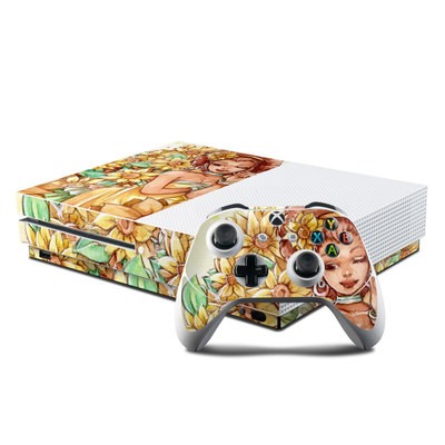 Microsoft Xbox One S Console and Controller Kit Skin - Lady Sunflower