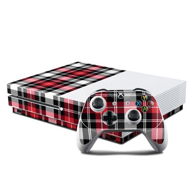 Microsoft Xbox One S Console and Controller Kit Skin - Red Plaid