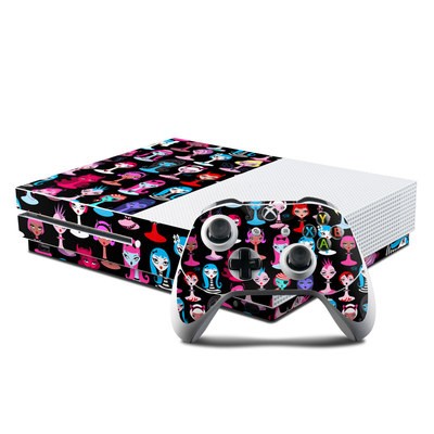 Microsoft Xbox One S Console and Controller Kit Skin - Punky Goth Dollies