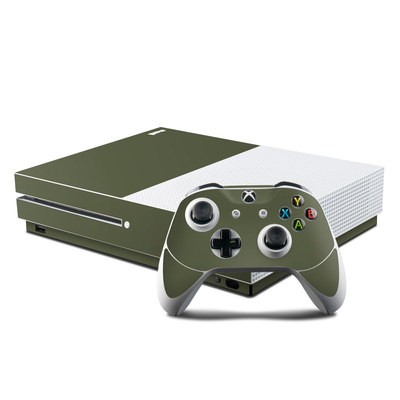 Microsoft Xbox One S Console and Controller Kit Skin - Solid State Olive Drab