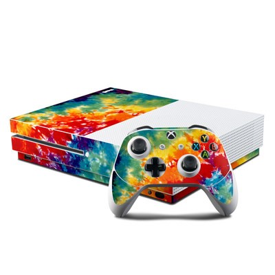 Microsoft Xbox One S Console and Controller Kit Skin - Tie Dyed