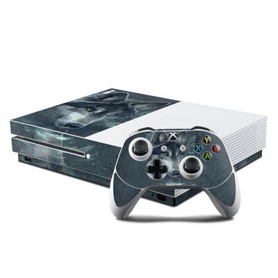 Microsoft Xbox One S Console and Controller Kit Skin - Wolf Reflection