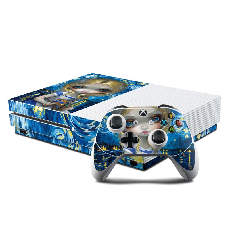 Microsoft Xbox One S Console and Controller Kit Skin - Alice in a Van Gogh (Image 1)