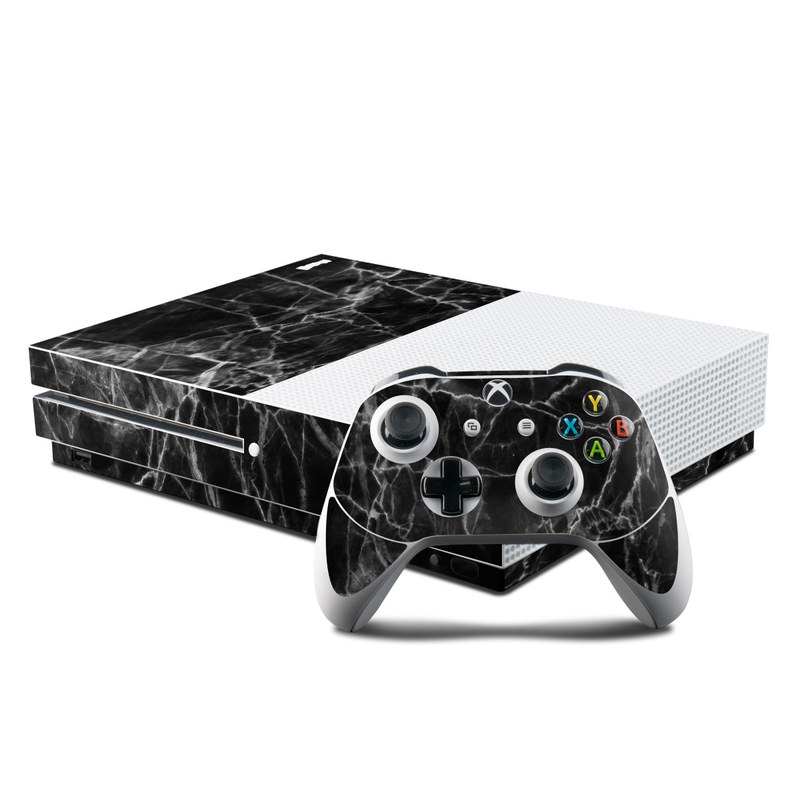 Microsoft Xbox One S Console and Controller Kit Skin - Black Marble (Image 1)