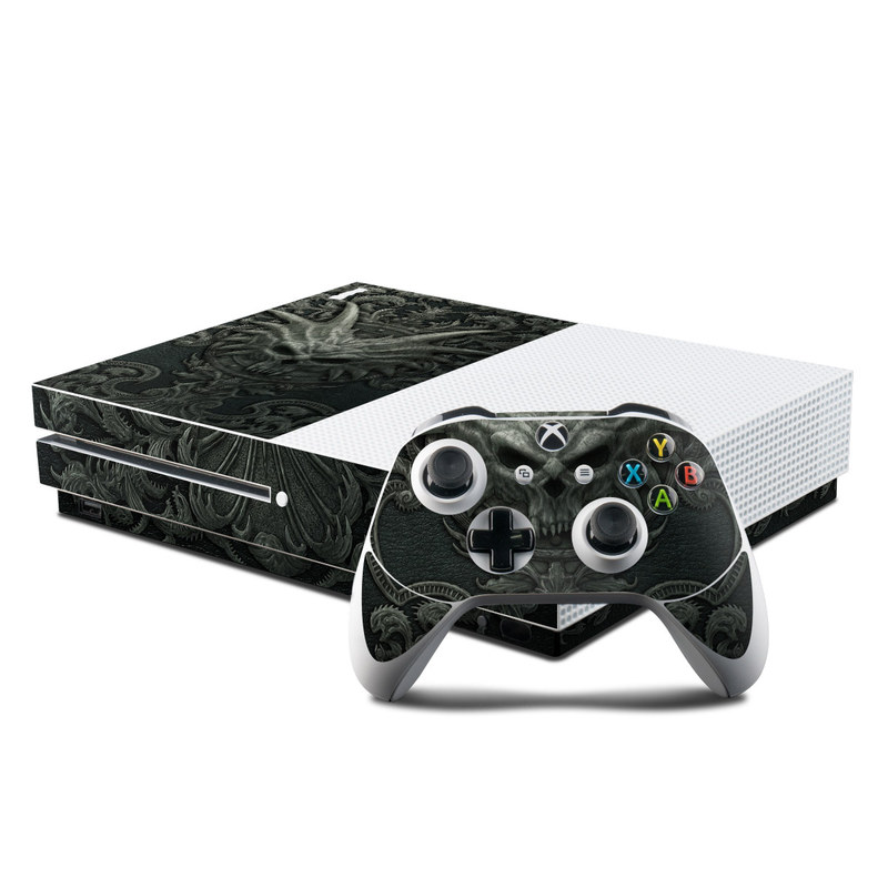 Microsoft Xbox One S Console and Controller Kit Skin - Black Book (Image 1)