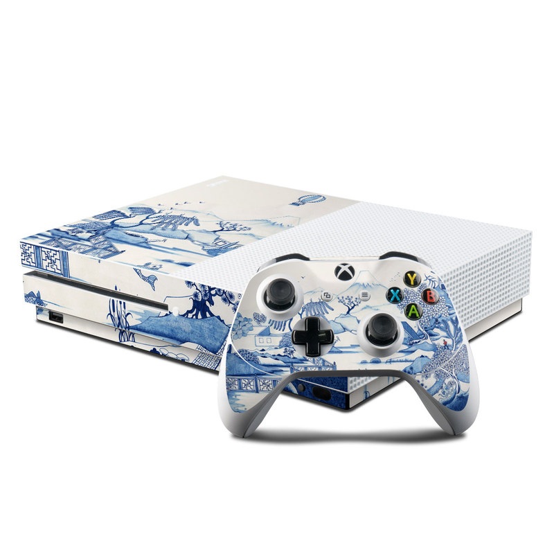 Microsoft Xbox One S Console and Controller Kit Skin - Blue Willow (Image 1)