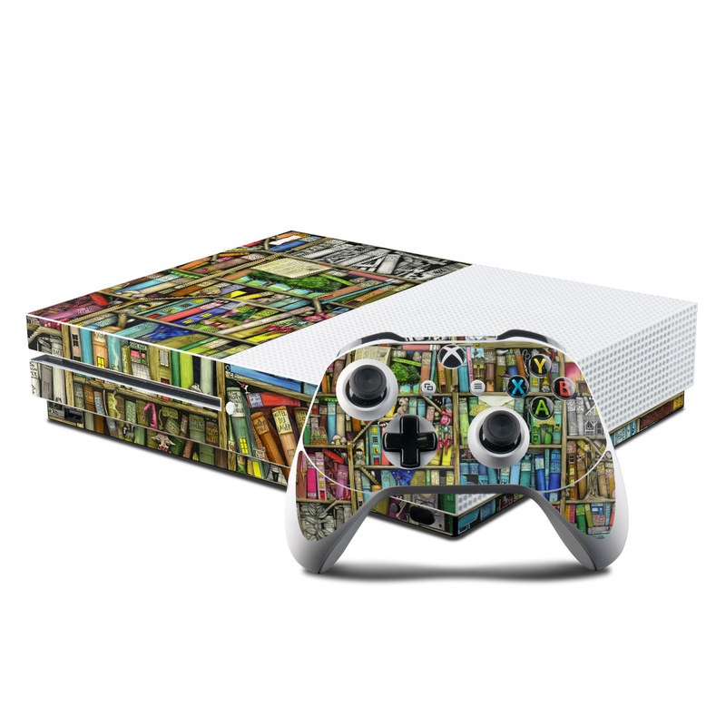 Microsoft Xbox One S Console and Controller Kit Skin - Bookshelf (Image 1)