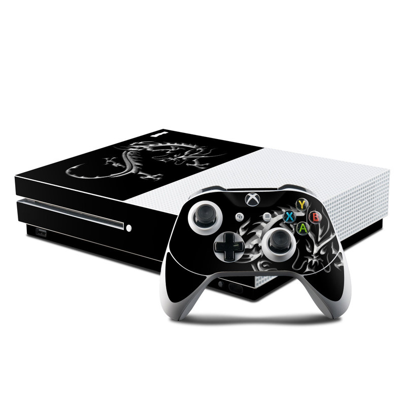 Microsoft Xbox One S Console and Controller Kit Skin - Chrome Dragon (Image 1)