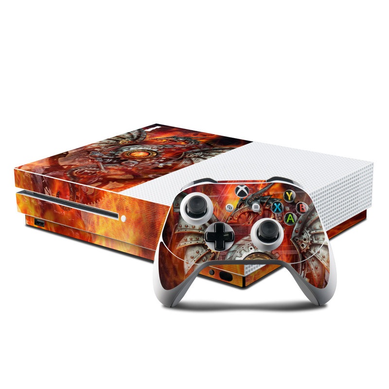 Microsoft Xbox One S Console and Controller Kit Skin - Furnace Dragon (Image 1)