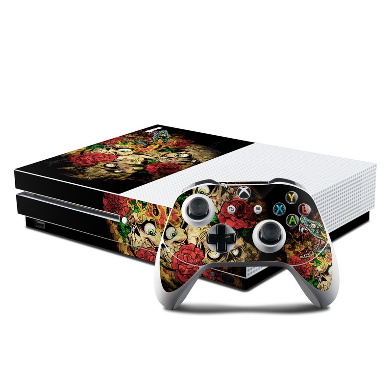 Microsoft Xbox One S Console and Controller Kit Skin - Gothic Tattoo (Image 1)